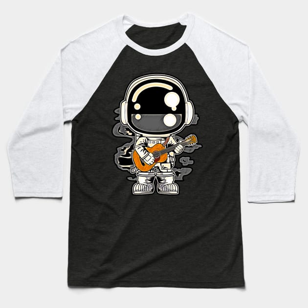 Astronaut Acoustic Guitar • Funny And Cool Sci-Fi Cartoon Drawing Design Great For Any Occasion And For Everyone Baseball T-Shirt by TeesHood